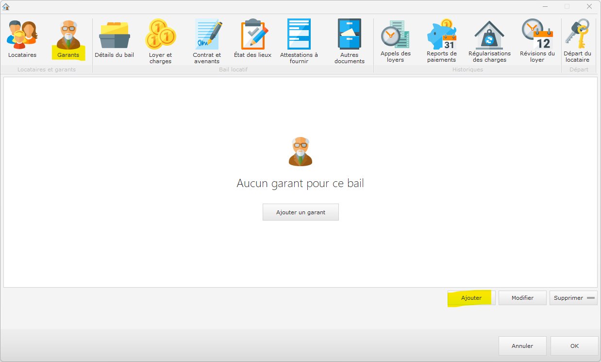 Ajout d&apos;un garant