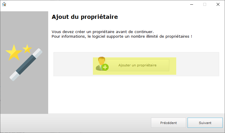 Ajout du propriétaire