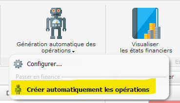 Créer automatiquement les opérations