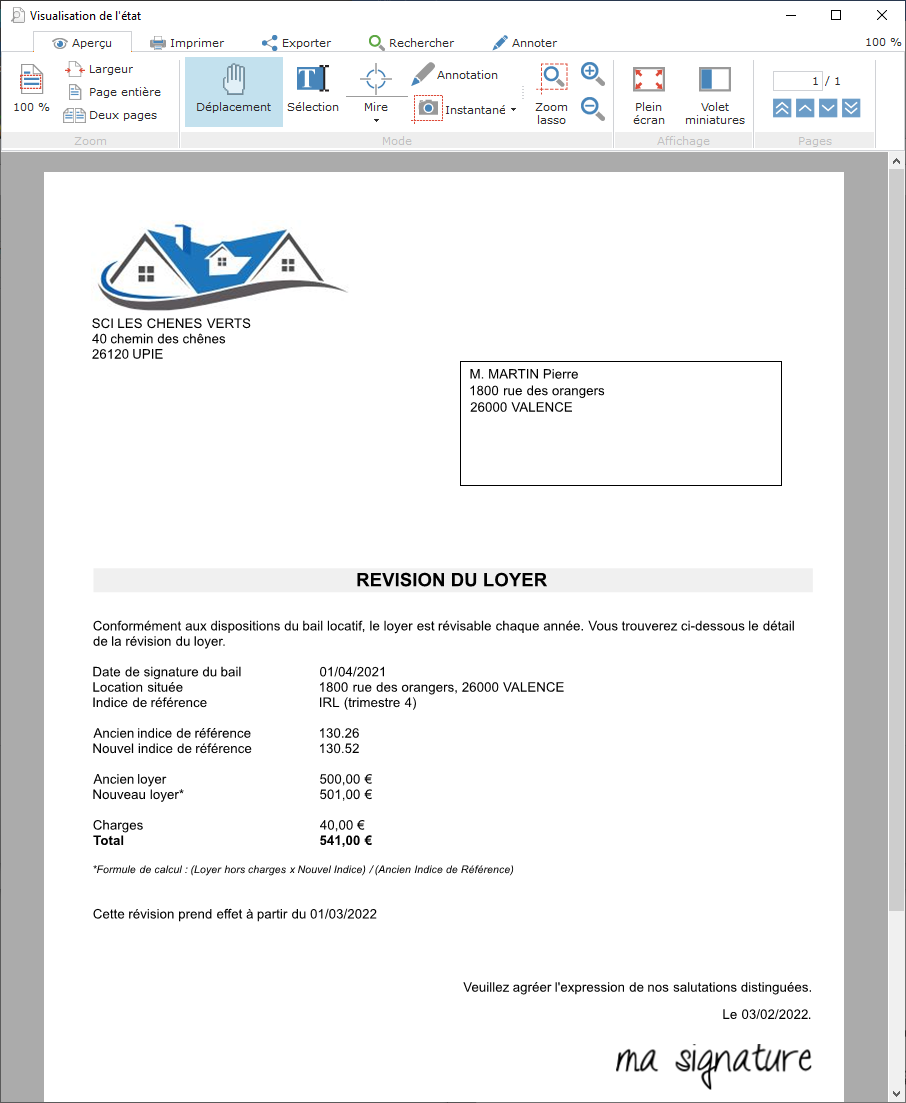 Modèle de lettre d&apos;augmentation du loyer