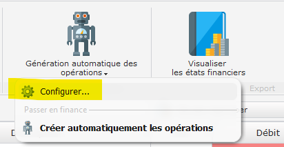 Configurer les opérations automatique