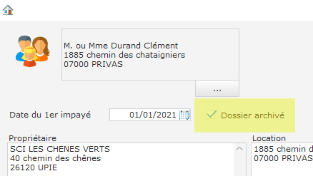 Archiver le dossier d&apos;impayés