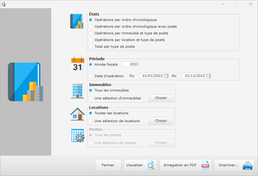 Liste des états comptables