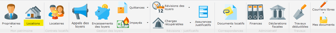 Les locations dans Gestion Locative