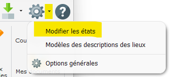 Modification des états du logiciel