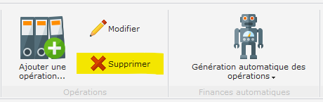 Supprimer une opération