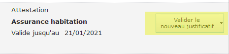 Valider le nouveau justificatif