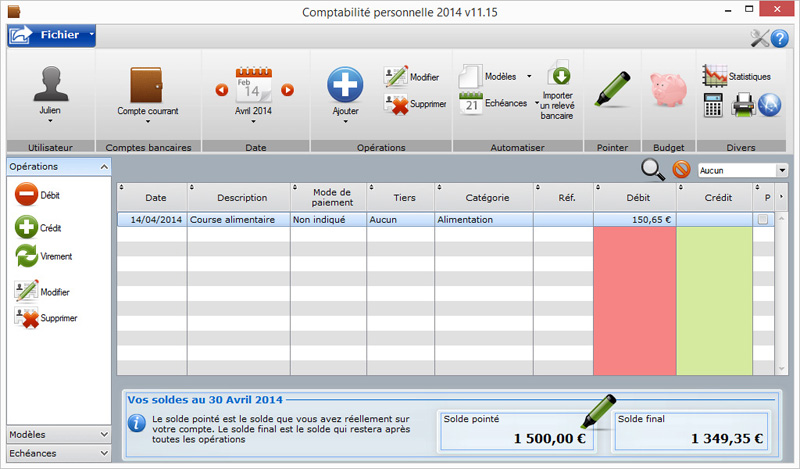 Emjysoft Personal Finance screenshot